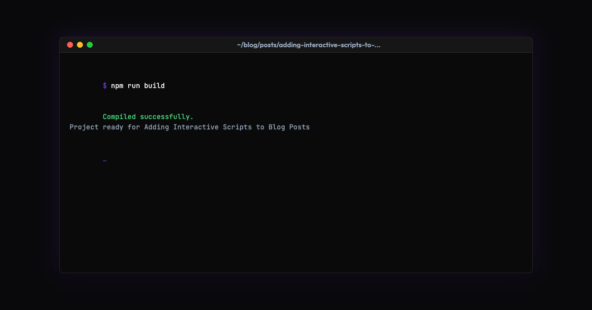 Adding Interactive Scripts to Blog Posts