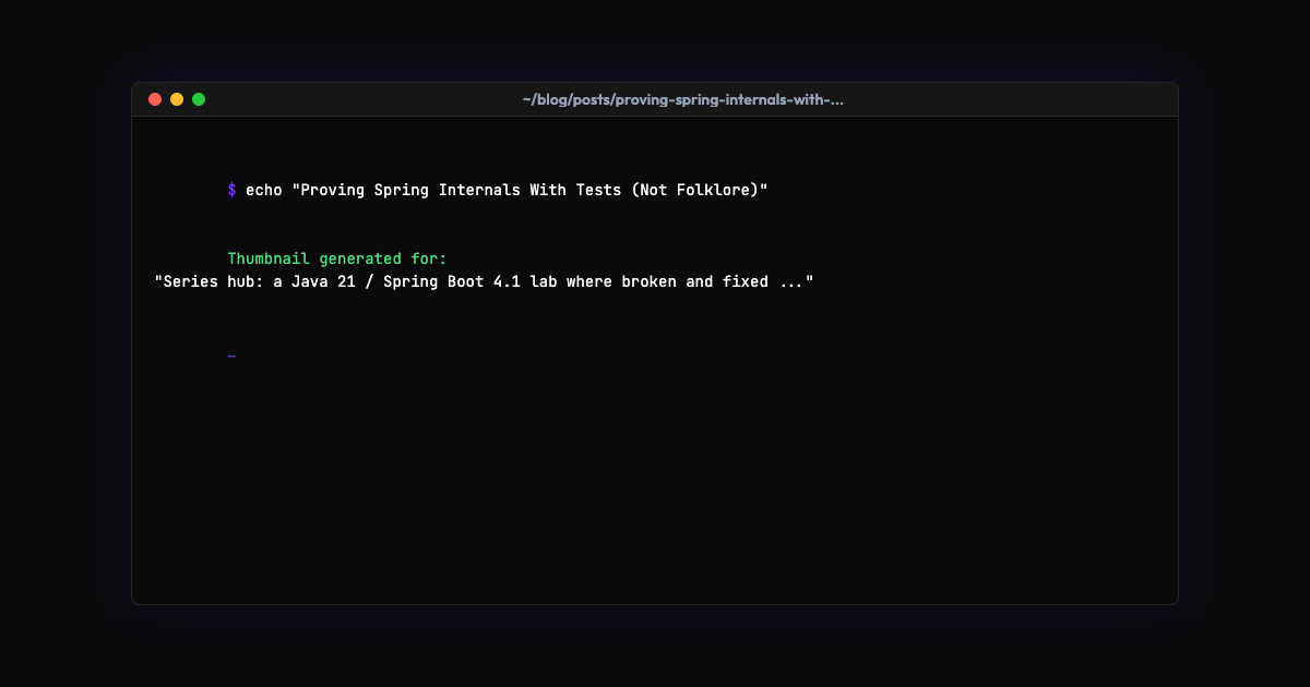 Proving Spring Internals With Tests (Not Folklore)