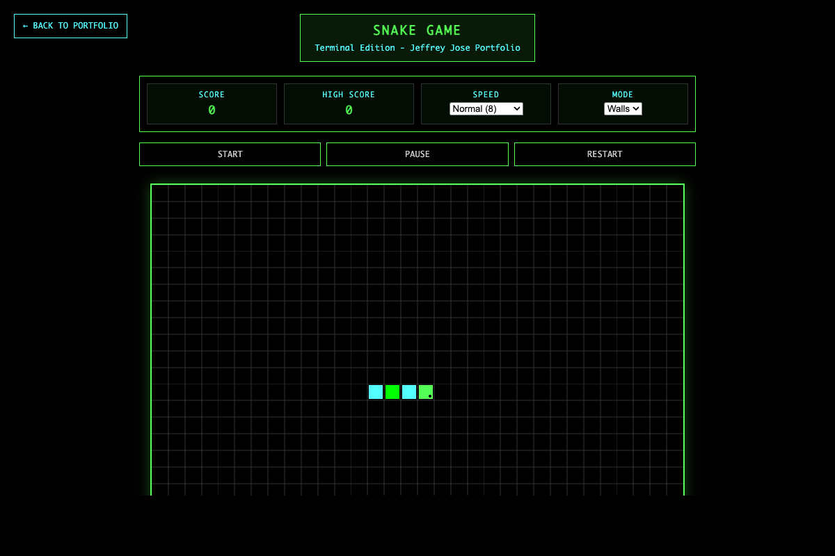 Snake Game - Terminal Aesthetic